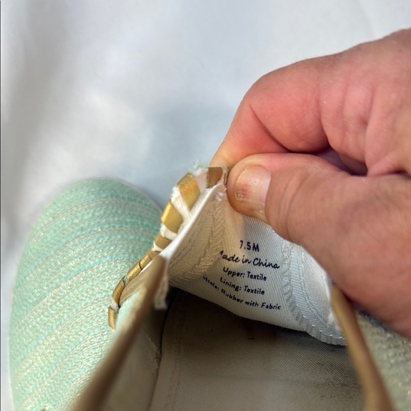 Jack Rogers Women's Mint Green & Gold Slip-On Sneakers, Size 7.5M, **READ** - Picture 5 of 14